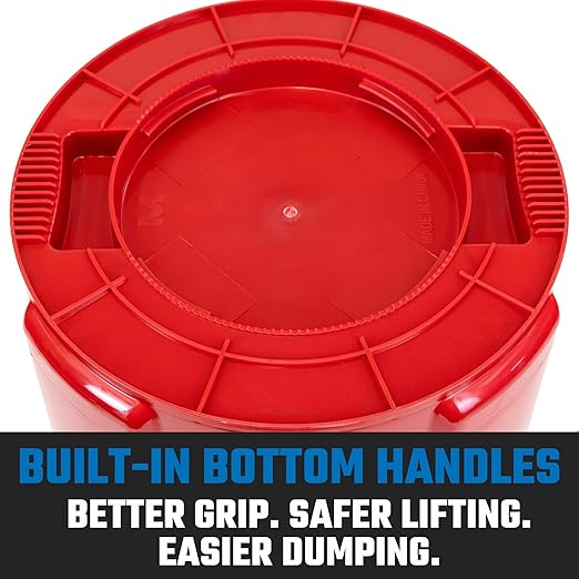 Magnum 32 Gallon Trash Can High-Vis Red Construction Grade Heavy Duty Plastic Jobsite Ready for Handling and Holding Garbage CMTC-C000-32R01 (1 Pack)
