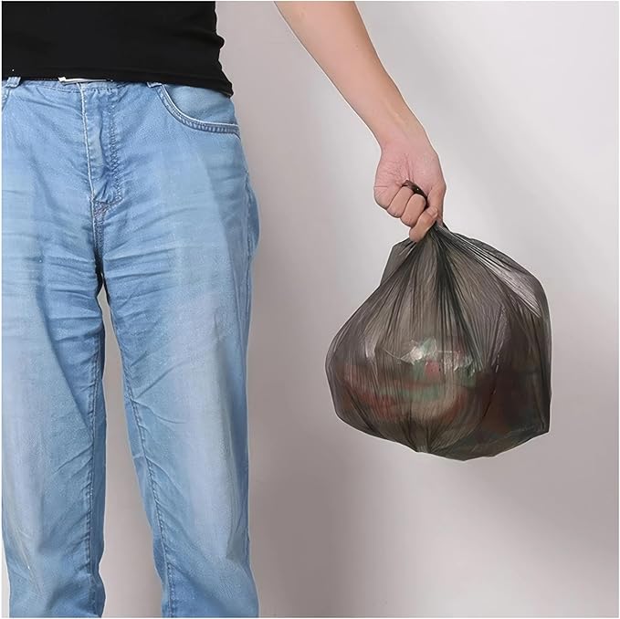 Fit for 100 Black Garbage Bags - Kitchen &amp Bathroom Trash Bags for Home Use