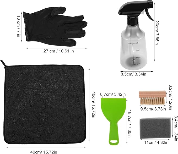 1 Set Headstone Cleaning Kit For Graves Natural Stone Cleaner With Lichen Remover Bristle Brush Gloves And Microfiber Cloths Granite