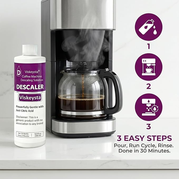 Descaling Solution for OXO Coffee Makers 16.9 fl oz (500ml) Descaler Liquid 4 Uses Citric Acid Formula