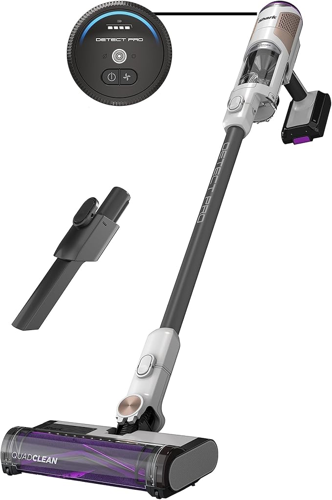 Shark R-IW1111 Detect Pro Cordless HEPA QuadClean Multi-Surface Stick Vacuum Grey/Brass - Certified Refurbished