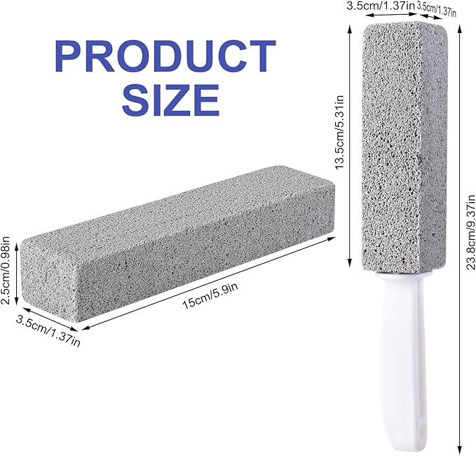 7 Pack Pumice Stone for Toilet Cleaning Pumice Stone Toilet Bowl Cleaner Pumice Scouring Stick with Handle Powerfully Cleans Hard Water Rings Replaceable Design