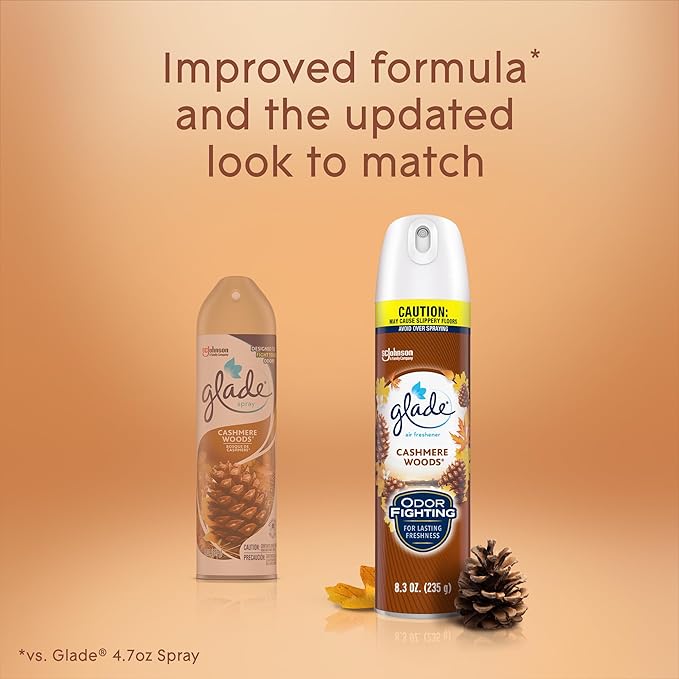 Glade Air Freshener Room Spray Cashmere Woods 8.3 oz 6 Count