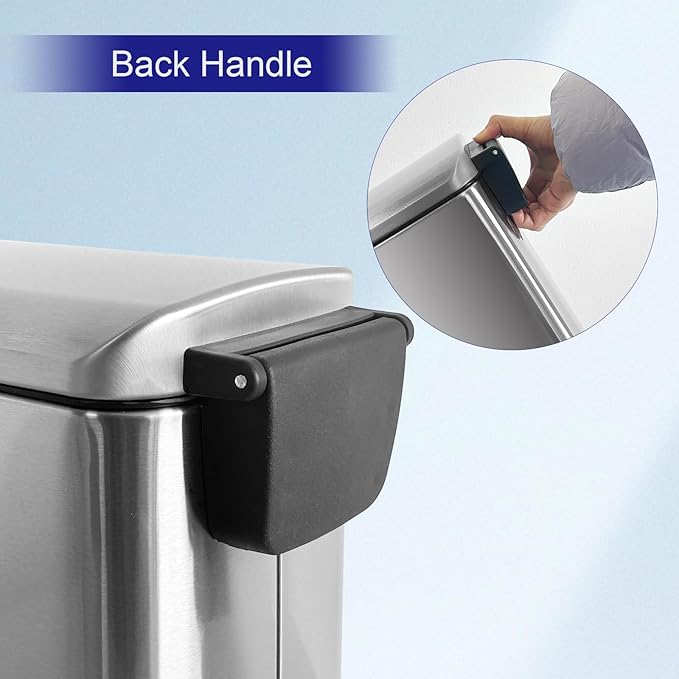 Bathroom Trash Can5L/1.3 Gallon Trash Can with Removable Liner Bucket Foot Pedal Stainless Steel Small Garbage can with Lid for BathroomBedroomHome OfficeSilver