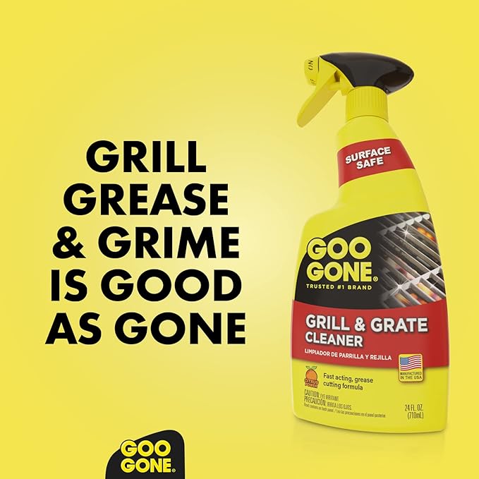 Goo Gone Grill and Grate Cleaner Spray (2 Pack) Cleans and Degreases BBQ Cooking Grates and Racks Pellet and Electric Smokers- 24 Ounce