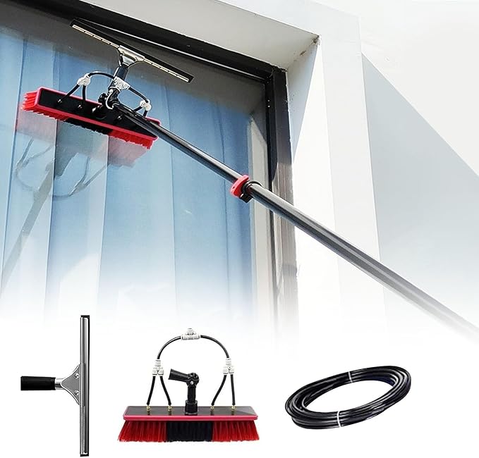 Window Cleaning Pole Water Fed Telescopic Brush Photovoltaic Panel Cleaning Tool for Cleaning Solar Panels and Other Cleaning Activities9m/29.5ft
