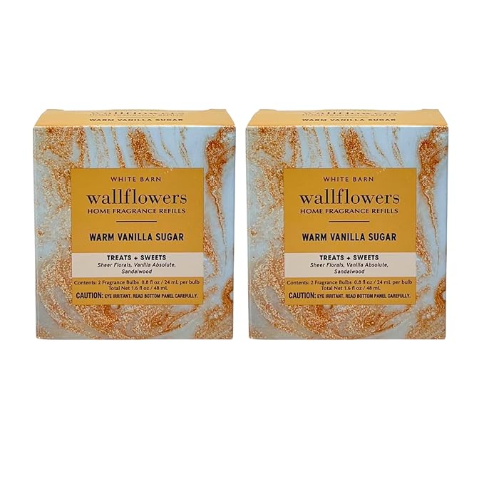 Bath &amp Body Works WARM VANILLA SUGAR Wallflowers Home Fragrance Refill 0.8 fl oz - Pack of 4