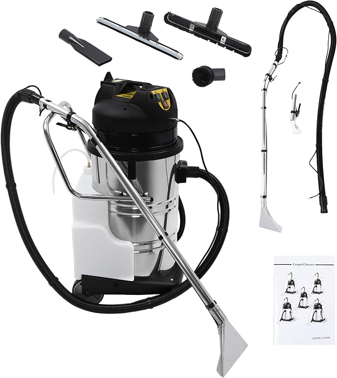 2110W 80L Portable Carpet Cleaner Machine 3 in 1 Carpet Spraying Floor Brush Cleaner Extractor Upholstery Wet Dry Vacuum Cleaner Portable Carpet &amp Upholstery Spot Cleaner for Hotels Offices