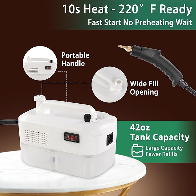 Portable Steam Cleaner 13 in 1 Multi-Function 1500W Freely Control Pressure Powerful Steamer for Cleaning 10-15s Heating 1.26 Quarts Tank Handheld Steam Cleaning Machine for Car Kitchen Bathroom