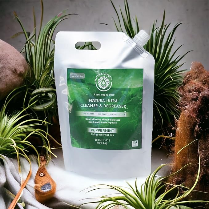 Natura Ultra™ Multi-Surface Cleaner &amp Degreaser - Home and Kitchen degreasing (Refill Bag) for Glass Countertops Appliances and Floors - Eco-Friendly &amp Non- Toxic Cleaner &amp Degreaser
