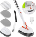 3 in 1 Tub Tile Scrubber Brush52 Inch Long Handle Shower Scrubbing with Locked Head Shower Cleaning Brush for Bathroom Kitchen Toilet Wall Sink