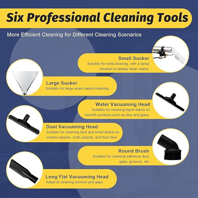 30L/40L/60L Commercial Carpet Cleaning Machine 3 in 1 Professional Extractor Upholstery Wet Dry Vacuum Cleaner Portable Spot Cleaner for Hotels Offices 40L