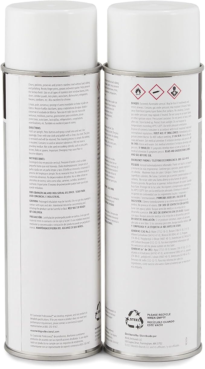 Professional Stainless Steel Cleaner and Maintainer Fresh &amp Clean Scent 16 oz. 6/Carton