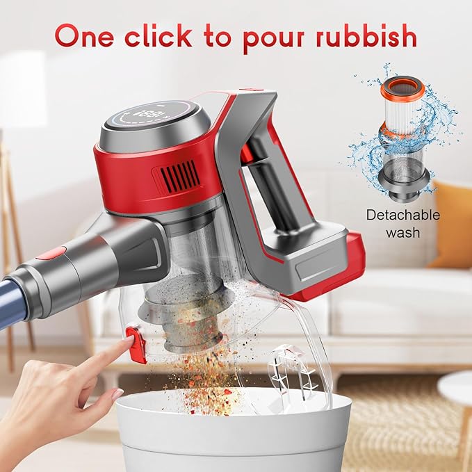KIKETECH Cordless Vacuum Cleaner 8 in 1 Vacuum Cleaners1.7 L Dust Cup Rechargeable Vacuum Pet for Hair Carpet HardfloorY5