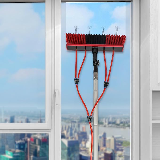 26ft Window Cleaning Washing PolesWindow Washing Kit Suitable for high Windows Cleaning Solar photovoltaic Panel Cleaning and Cleaning Cars Trucks Vans caravans Windows