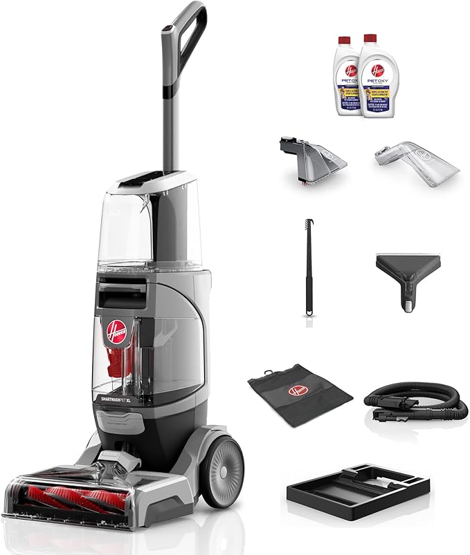 Hoover SmartWash Pet XL Upright Carpet Cleaner Machine for Carpet and Upholstery Automatic Deep Cleaning Carpet Shampooer Converts to Spot Cleaner Pair with Hoover Carpet Cleaner Solution