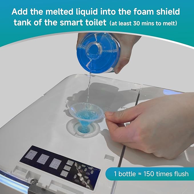 Splashproof Foam Sheild for Smart Toilet Special Cleaning Foaming Agent Toilet Bowl Cleaner Powerful Splash Resistant Creating a Fresh &amp Comfortable Bathroom Environment 12pcs ≈ 2 Bottles