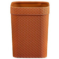 Capacity Lidless Waste Container with Imitation Rattan Design Wide Opening Trash Can for Kitchen Living Office Use Stylish Decorative Wastebasket for Home Organization