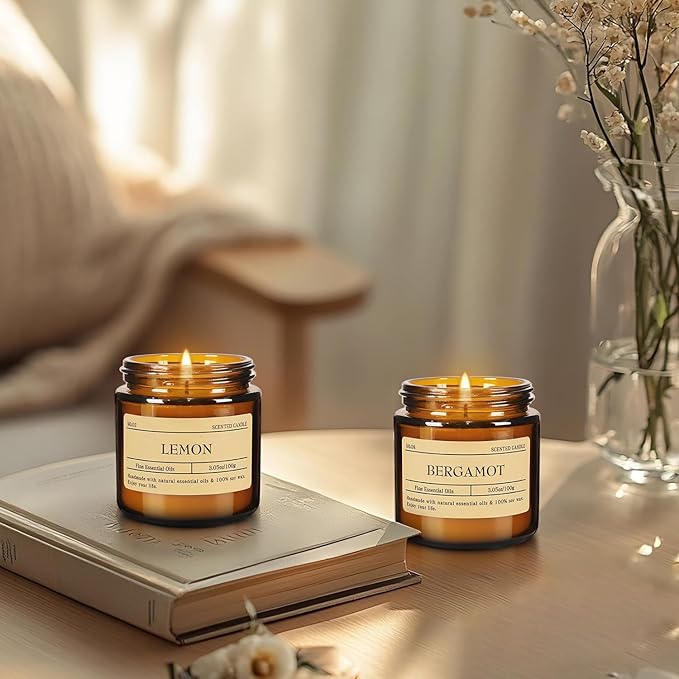 Scented Candle Set 24 Pack Candle for Home Scented Odor Eliminating Stress Relief Long Lasting Soy Wax Gift Set
