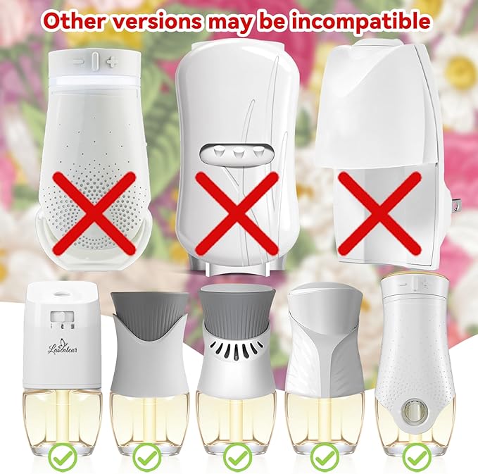 Plug In Air Fresheners for Home 12 Pack – Peony Jasmine Orchid Lilac Wall Plug in Refills Room Freshener for Home Bathroom Bedroom Compatible with Air Wick &amp Glade Not for Glade Plus