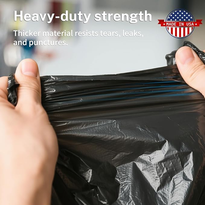 IUI 30-33 Gallon Trash Bags 250 Count 32 x 38 Black Garbage Bags for Home Kitchen Waste Lawn and Leaf Durable &amp Tear-Resistant Made in USA