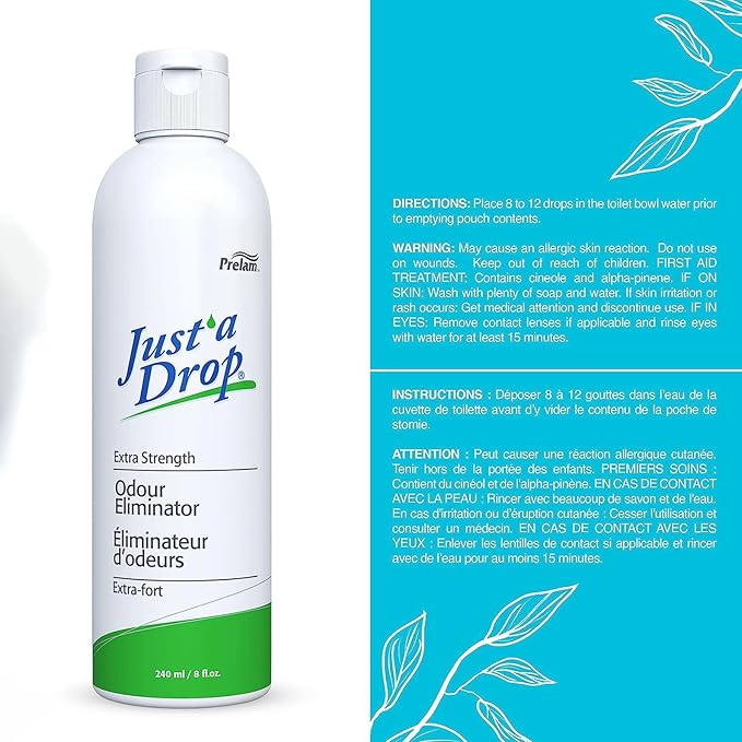 Prelam Just a Drop Odor Eliminator - Before You Go Toilet Freshener - Deodorizer Odor Eliminator - Toilet Drop Ins - Extra Strength - 8 oz