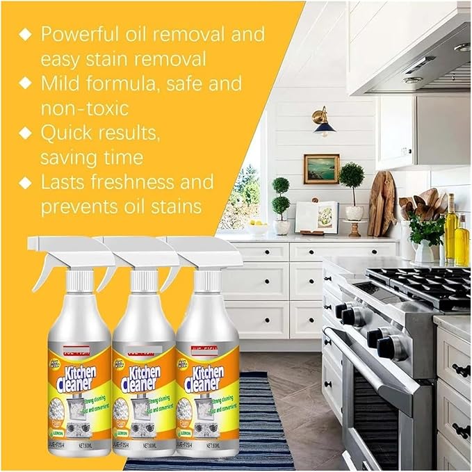 Kitchen Grease Cleaner - Compatible with Durdao 60ml Heavy-Duty Grease Remover Powerful Degreaser Cleans Racks Ovens and Stoves Household Stove Cleaning Spray(1pcs)