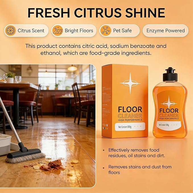 SAKER Stain Removing Floor Cleaner - 2026 New Acid Free Enzyme Formula Concentrated Multi-Surface Solution for Hardwood/Stone/Tile/Laminate/Vinyl (1 3.38 FL.OZ)