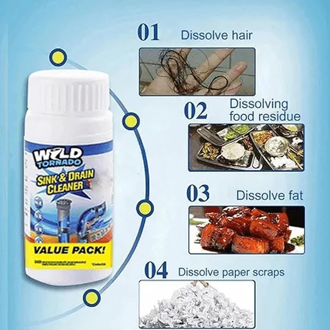 High Speed Drain Cleaner Foaming Powder Pipeline Dredging Agent Sink and Drains Cleaners Sink &amp Drain Cleaner Wild Sink and Drains Cleaners