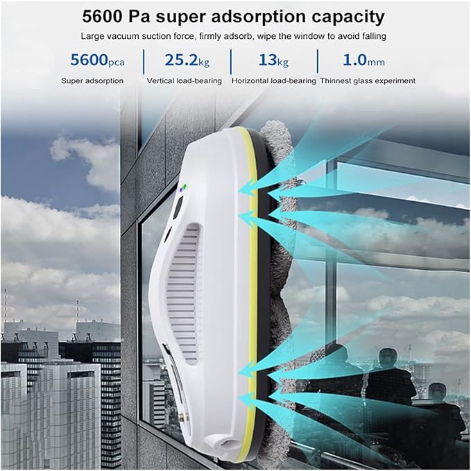 Smart Glass Cleaning Robotic Smart Water Spray Window Cleaner Robot Frame Recognition High Suction Anti-Drop Glass Window Cleaner for Windows Tiles Bathroom