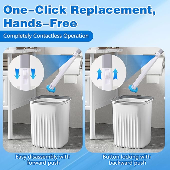 Disposable Toilet Brush Toilet Bowl Cleaning SystemPowerful Cleaning Disposable Toilet Cleanerwith 24 Toilet Wand Refills for Toilet Bowl CleanersBathroom Cleaning