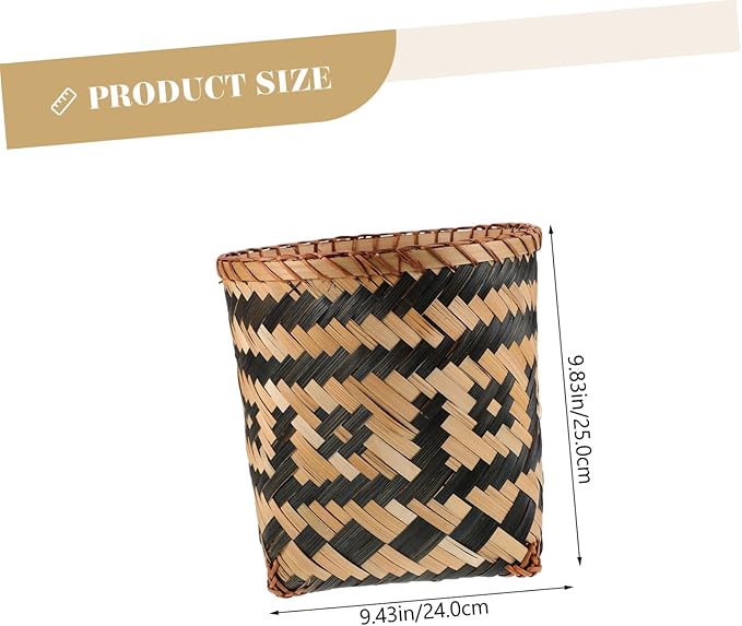BESTOYARD 1pc Woven Trash Can Stylish Household Waste Basket for Creative Storage Container for Home Use Compact Design for Chic Decor Random Style