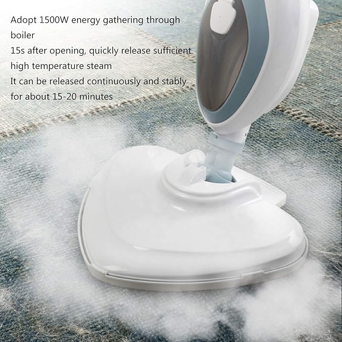2-in-1 Steam Mop A Multi-Functional Household Steam Cleaner Can Kill and 99.9%* of ES Used for Living Room Bedroom Dining Room Carpets White (White)