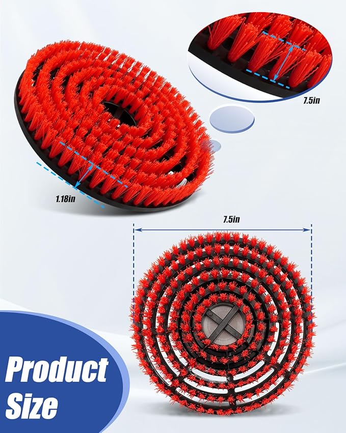 Mop Pad Replacement Brush Heads Fit for Shark Steam Mop S7000/ S7001/ S8201 SeriesUpgrade Brush Heads with Nylon BristlesDeep Cleaning Hard Floors
