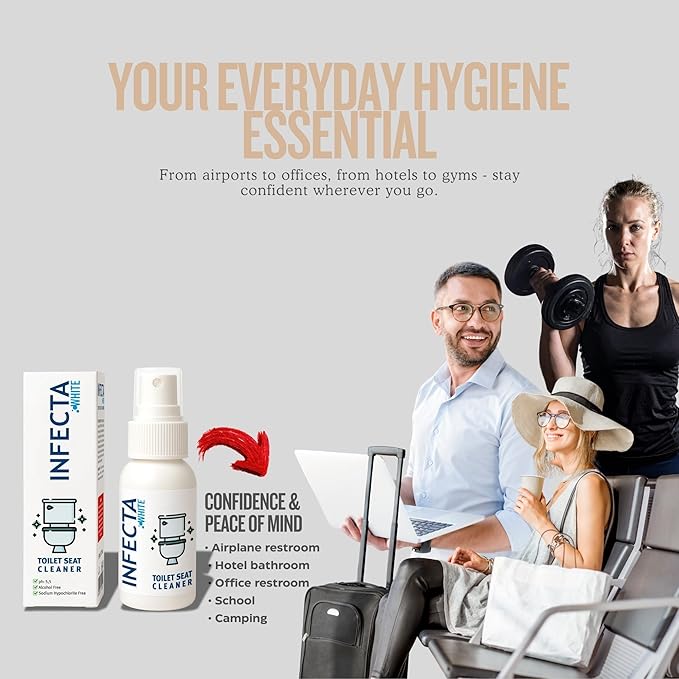INFECTA WHITE – Toilet Spray Travel Size Multipurpose Cleaning Spray - 6 PACK