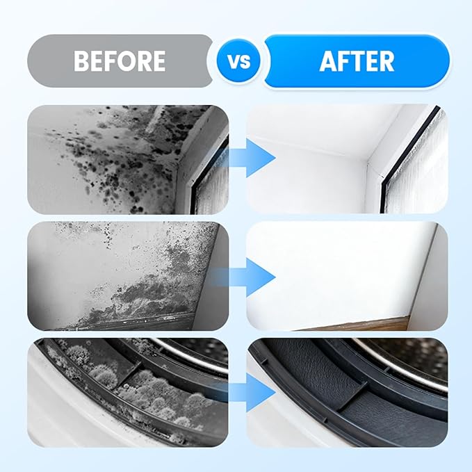 Wall Stain Remover Spray Highly Effective Mould Removal Spray - Prevents Mould Regrowth Wall Dust and Dirt Removal Cleaner Multi-Surface Cleaning Solution for BathroomsKitchen (3Pcs)