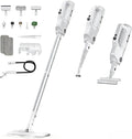 YKYI Steam Mop Detachable 10 in 1 Multipurpose Steamer with 11 Attachments Handheld Steam Cleaner for Home Hardwood Floors Laminate Marble Tile Grout Carpet Windows Cleaning (Light White)
