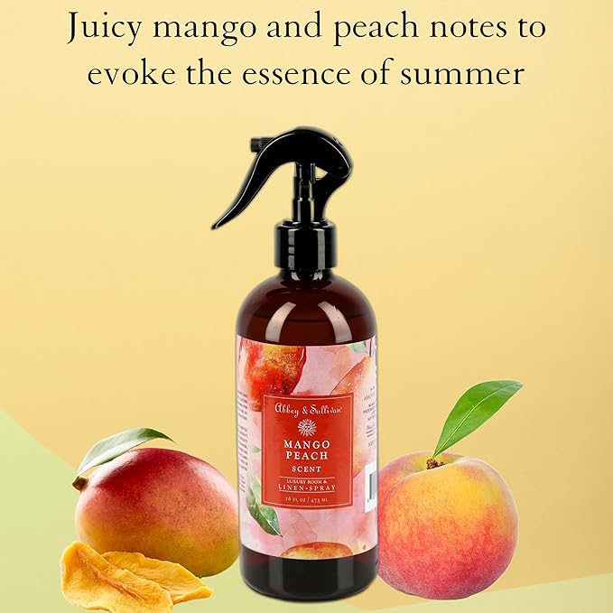 Abbey &amp Sullivan Linen Spray Mango Peach Fabric Freshener and Fragrance Room Spray Pack of 2 16 oz