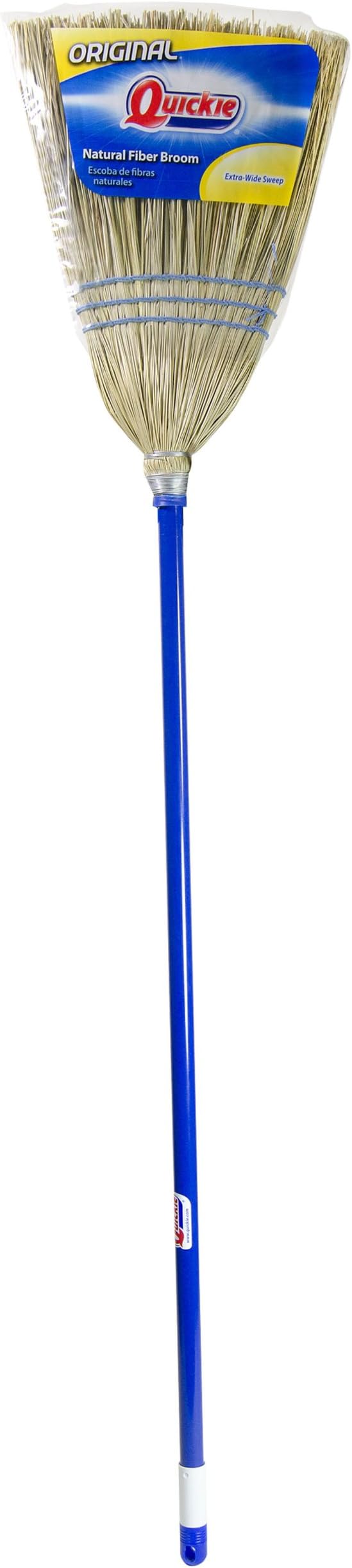 Quickie Natural Fiber Household Broom For Household Indoor Cleaning Use Kitchen Living Room Family Room Cleaning