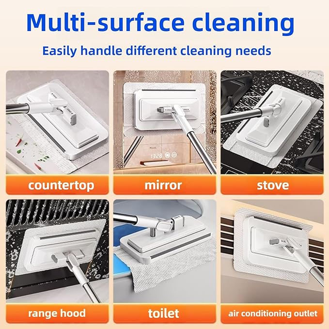2026 New Mini Disposable Dust Mop with 20 Dry Wet Disposable Pads No-Touch Dirty Cleaning Dust Mop  Multi Surface Floor Mopping and Sweeping for House Wall Bathroom Corners