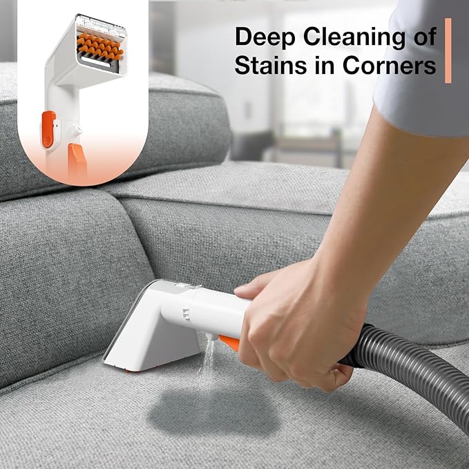 Portable Carpet and Upholstery Cleaner Machine - Multi-Surface Cleaner Couch &amp Rug Shampooer with Powerful Suction Handheld Cleaner for Pets Spot Stain Car &amp Auto Detailer 2 Cleaning Too