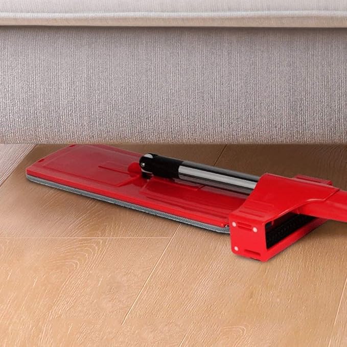 Clean Microfiber Flat Mop Hands-Free Self-Wringing Telescopic Stainless Steel 180 Degrees for Home Kitchen and All Floor Surfaces with Handle