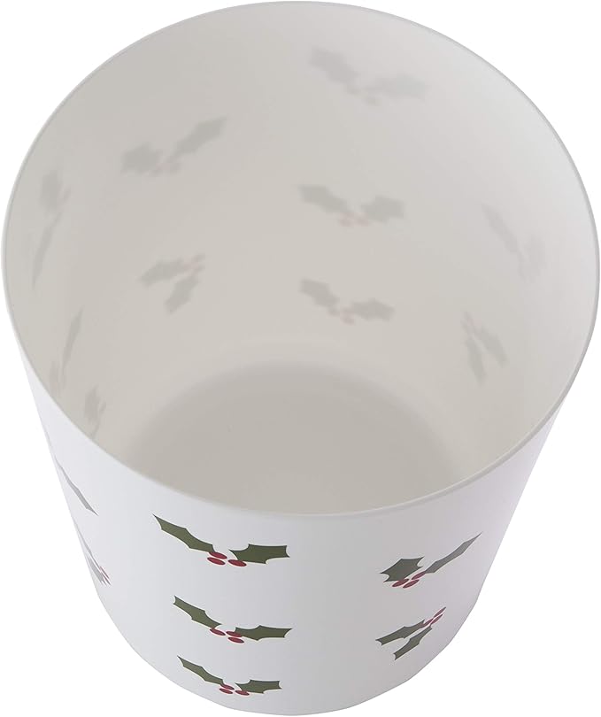 SKL Home Holly Leaves Wastebasket White