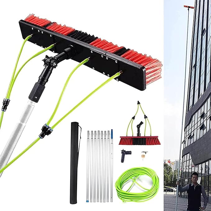 photovoltaic Cleaner Window Cleaning Pole Window Cleaning Pole Water Fed Telescopic Extended Extension Conservatory Hose Fed Brush Kit