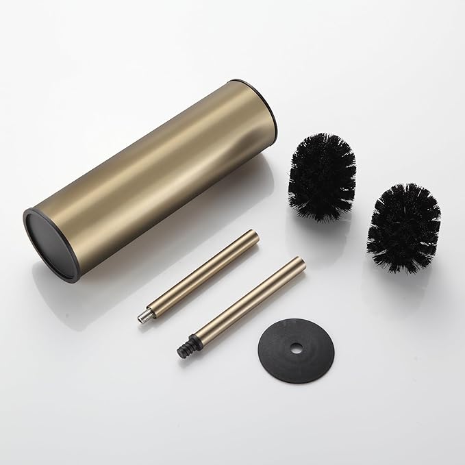 BGL Brushed Gold Toilet Brush and HolderStainless Steel Toilet Brushes for Bathroom with Holder