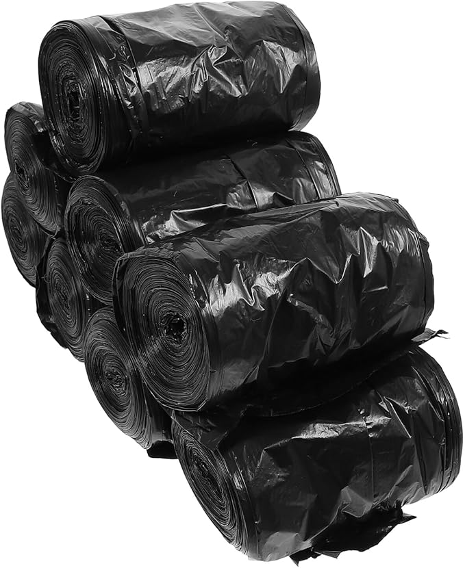 Disposable Thick Pe Toilet Trash Bags 200pcs Black Strong Garbage Liners for Portable Outdoor and Home Bathroom Use