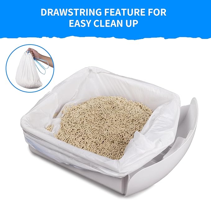 120 Count Extra Large Cat Litter Box Liners Cat Litter Waste Receptacles Bags for Cleanpethome Self Cleaning Litter Box