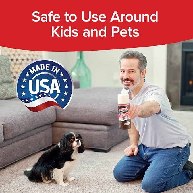 Horsepower Bull Shot Carpet Spot &amp Stain Remover AS SEEN ON TV Made In USA Just Point &amp Spray Stain-Lifting Foam-Action Pet Stains &amp Odors Coffee Soda Wine Grease New &amp Old S
