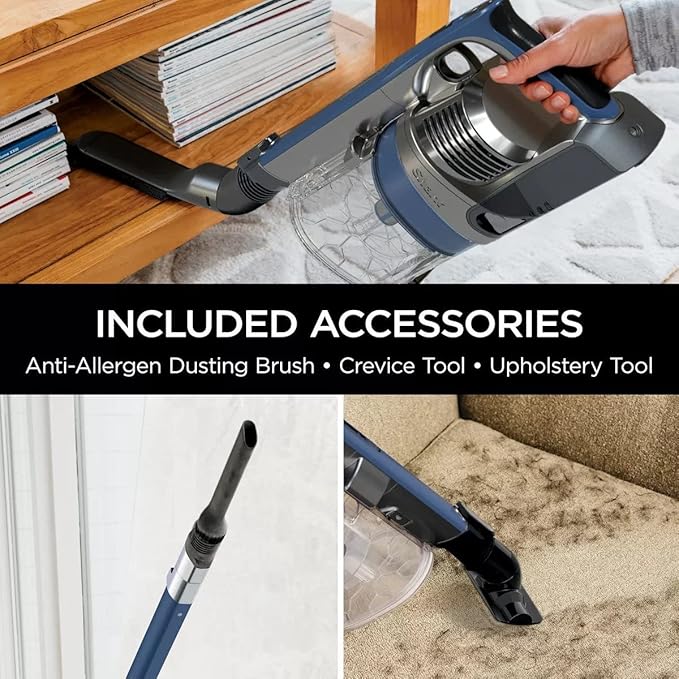 Shark IZ361H Cordless Pet Plus Stick Vacuum with Anti-Allergen Complete Seal Blue (Renewed)