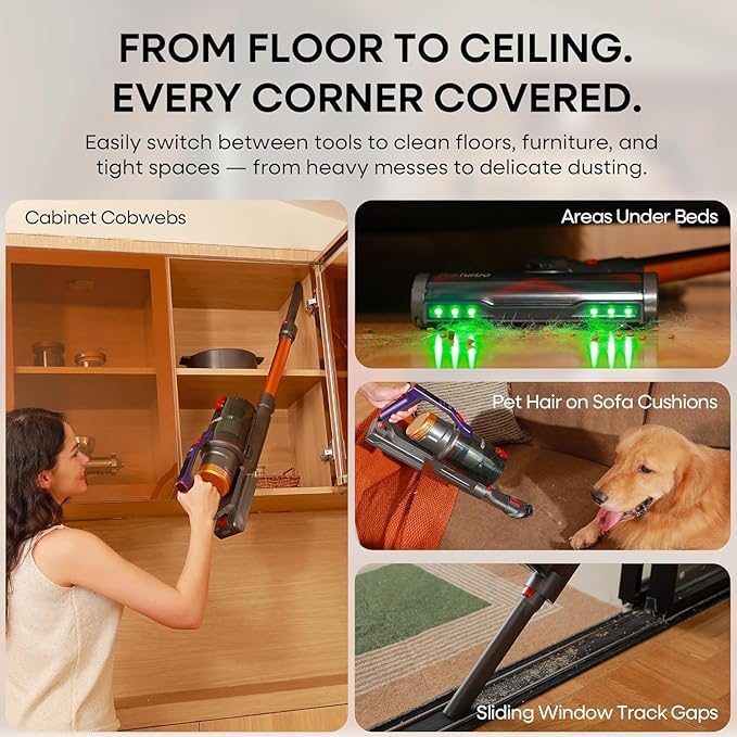 KIPMAX Cordless Vacuum Cleaner 50KPa 550W Stick Vacuum for Home 70Mins Anti-Tangled Vacuum Cleaner for Pet Hair/Carpet/Floor Self-Standing Vacuum with Rechargeable Battery LED Display&ampAromathe